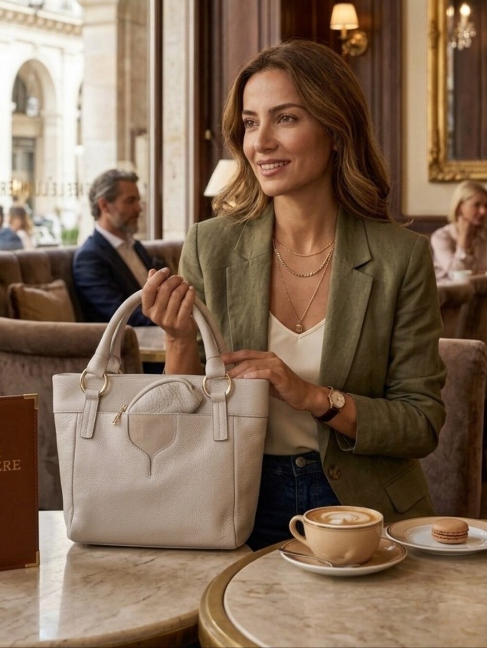 DESA 1972 | Leather Handbag | Light Gray/Off White | Türkiye